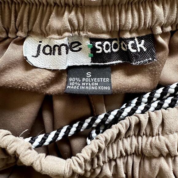 Vintage Jamie Sadock Jogger Pants Elastic Waistband Slash Pockets Brown Small - Picture 3 of 7